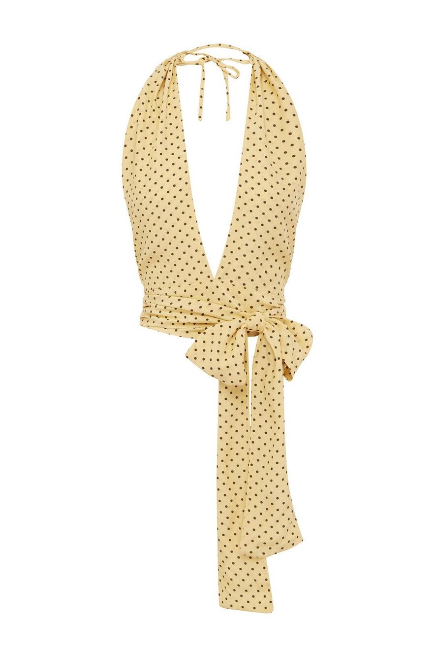 With Jéan Rendezvous Top in Yellow Polka Dot - XXS